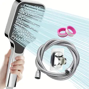 Luxury Handheld Shower Head Set with Stand and Hose, Adjustable Water Modes, High-Quality Bathroom Hardware, Wall Mounted Design