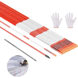VEVOR Driveway Markers, 100Pcs 72 in Long 5/16 in Dia, Hi - Visibility Driveway Reflectors with 12 in Steel Drill Bits, Reflective Snow Sticks Fiberglass Pole for Parking Lots, Walkways, Snow PlowingVEVOR Super Brand Day