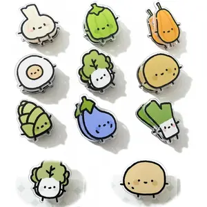 9 PCS Cute Vegetable Shaped Acrylic Chip Clips Food Bag Clip Set, Funny Kitchen Snack Sealer for Airtight Seal Food Storage