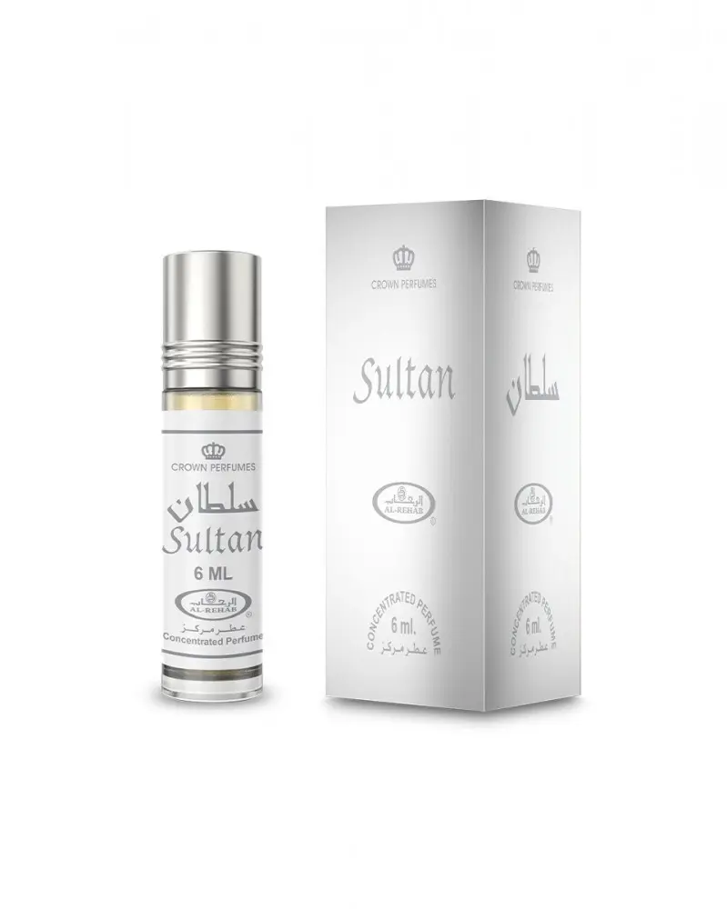 Al Rehab Sultan Roll-On Perfume Oil, Long-Lasting Aromatic Unisex Arabian Fragrance with Spicy Cedarwood, Sandalwood, and Vanilla Notes, 0.2 fl oz, Aromatic Unisex Fragrance, Adults