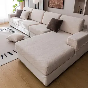 Solid Color Geometric Pattern Sofa Couch Cover, 1 Count Dustproof Sofa Slipcover, Sofa Protector for Living Room