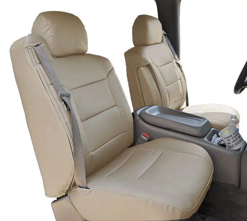 For Chevy Silverado seat covers - 2000~2002, IGGEE Premium Leatherette, 2 Front seats, 2 Armrest covers, Original fit