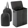 Lifewit Sturdy Modern Rectangle Collapsible Laundry Hamper - 105L/160L Large Double Divided Organizer, Lid, Removable Recyclable Non-Woven Bags, Handles, Manual Setup, Foldable for Small Room, Home Goods, Organizer Storage, Apartment Accessories