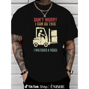 Forklift Driver Humor Tee – 100% Cotton Crew Neck Shirt with Medium Stretch, Casual Black Streetwear
