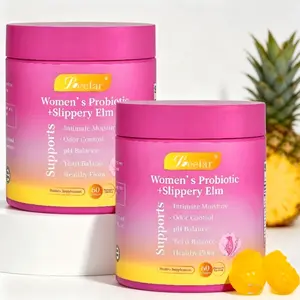 Her Juicy Feminine Probiotics Gummies 60ct | Balance pH & Relieve Dryness, Slippery Elm Prebiotic Lactobacillus Blend Hawaiian Pine