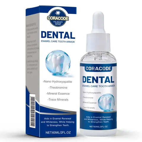 CORACODE Tooth Armor Liquid Drops - Gentle Enamel Support, Anti-Cavity, Brightening, Emmineralization for Sensitive Teeth, Peppermint Water Bottle Companion, Discomfort Soother, Fresh Breath Booster, Daily Oral Care Routine Addition (60ml)