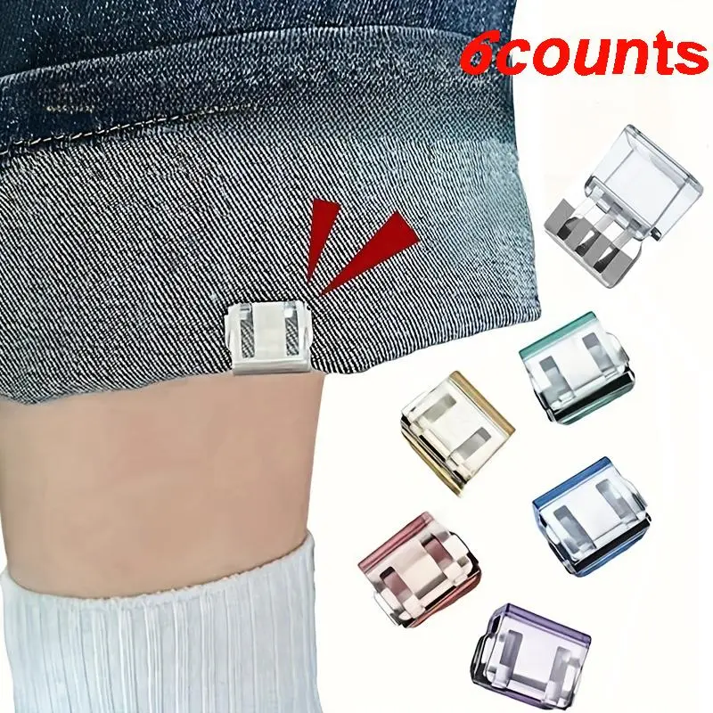 Jeans Leg Shortener, 6 Counts/set Multiple Durable Invisible Adjustment Fixed Clip, No Sew Hidden Clip, Pants Leg Shortener, Pants Leg Shortener Tool, Sewing Supplies, Invisible Clips