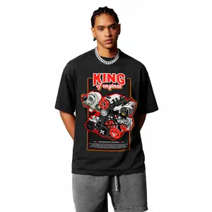 Car Engine Streetwear T-Shirt for Men Hip-hop Y2K Style 100%Cotton T-Shirts Women Tee Vintage Casual Fashion