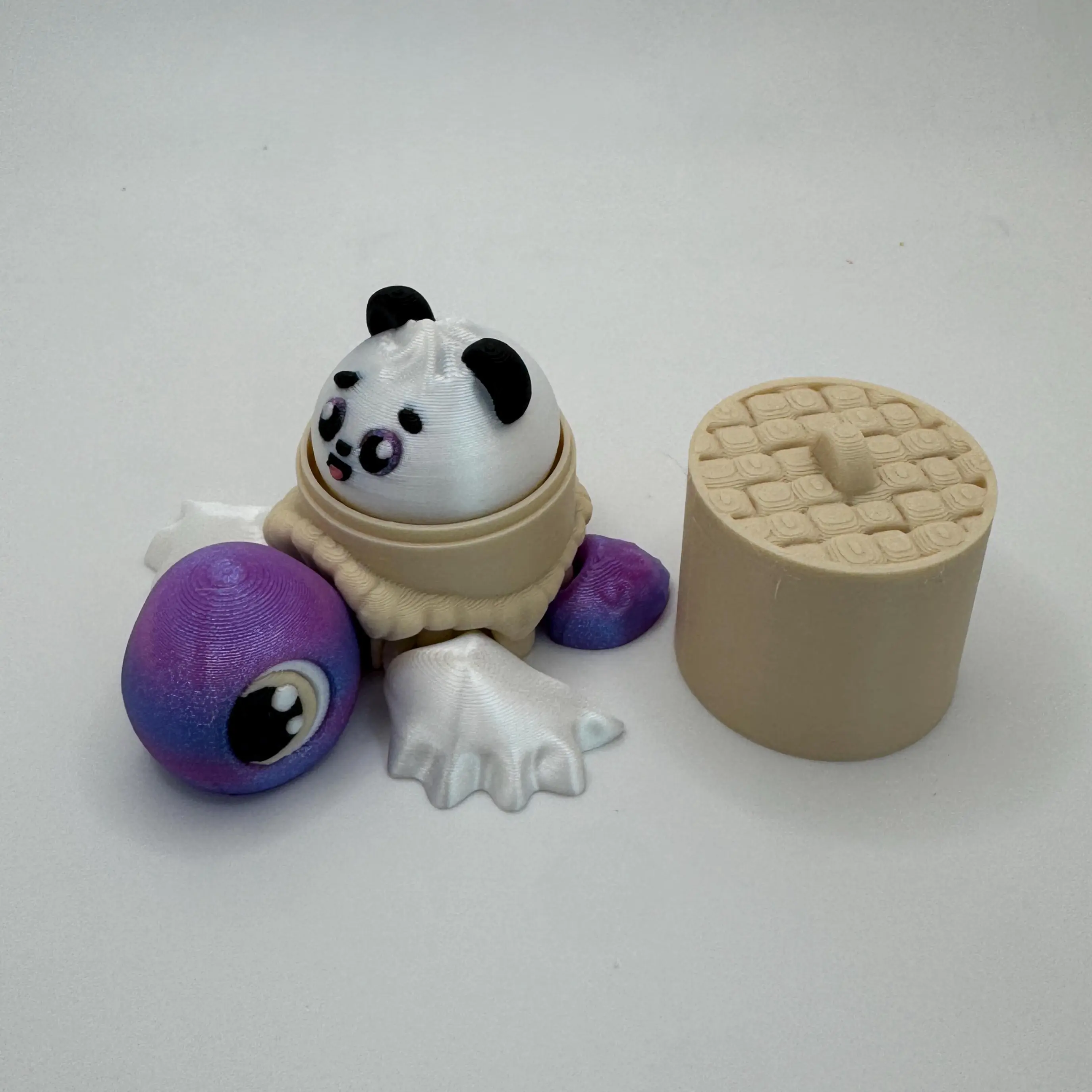 3D Printed Dumpling Turtle Clicker, Cute Panda Fidget Toy, Interactive Desk Buddy, Kawaii Food Animal Gift, Sensory Clicker