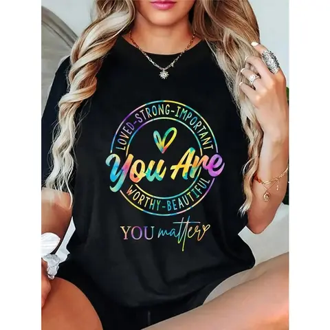 100% Cotton  Tie Dye You Matter Kindness Mental Health Awareness Warrior T-Shirt