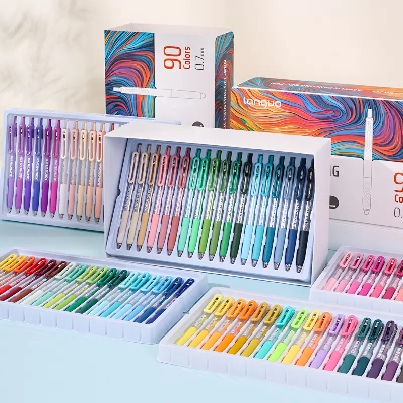 Acrylic Painting Gel Pen,Retractable 0.7mm Tip,Rich Color Large Capacity Ink Pens,Art Supplie,Art Materials,For Diary,Card,DIY,Coloring, Doodling, Stackable colors, Clip Acrylic Gel Pen, Art Supplies, Artist Supplies, Art Drawing Supplies