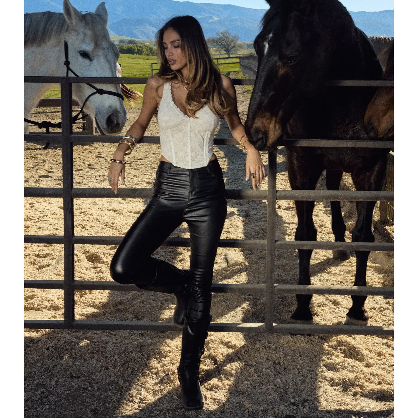 High-Rise Coated Skinny Pants High-Rise Coated Skinny Pants