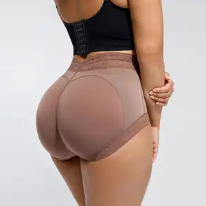 Women's High Waist Shapewear Panties Tummy Control Butt Lifter Lace Decor Firm Compression Seamless Underwear for Postpartum Everyday Office Party