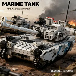 720pcs Snow Tank Track Armored Vehicle Building Blocks Toy, Model Kit, DIY Assembly Kit for Boys, Enhance Fine Motor Skills, Christmas Halloween Birthday Gift