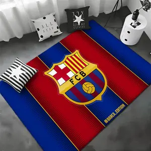 Football Club Barcelona Floor Mat Non-Slip Soft Flannel Rug Indoor Door Mat Ultra Soft Absorbent Wear-Resistant Floor Mat for Living Room Hallway Durable Non-Skid Home Decoration Mat, Durable Decorative Mat for Indoor Daily Use