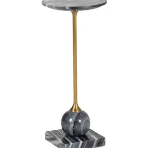 Uma Marble Drink Table - black