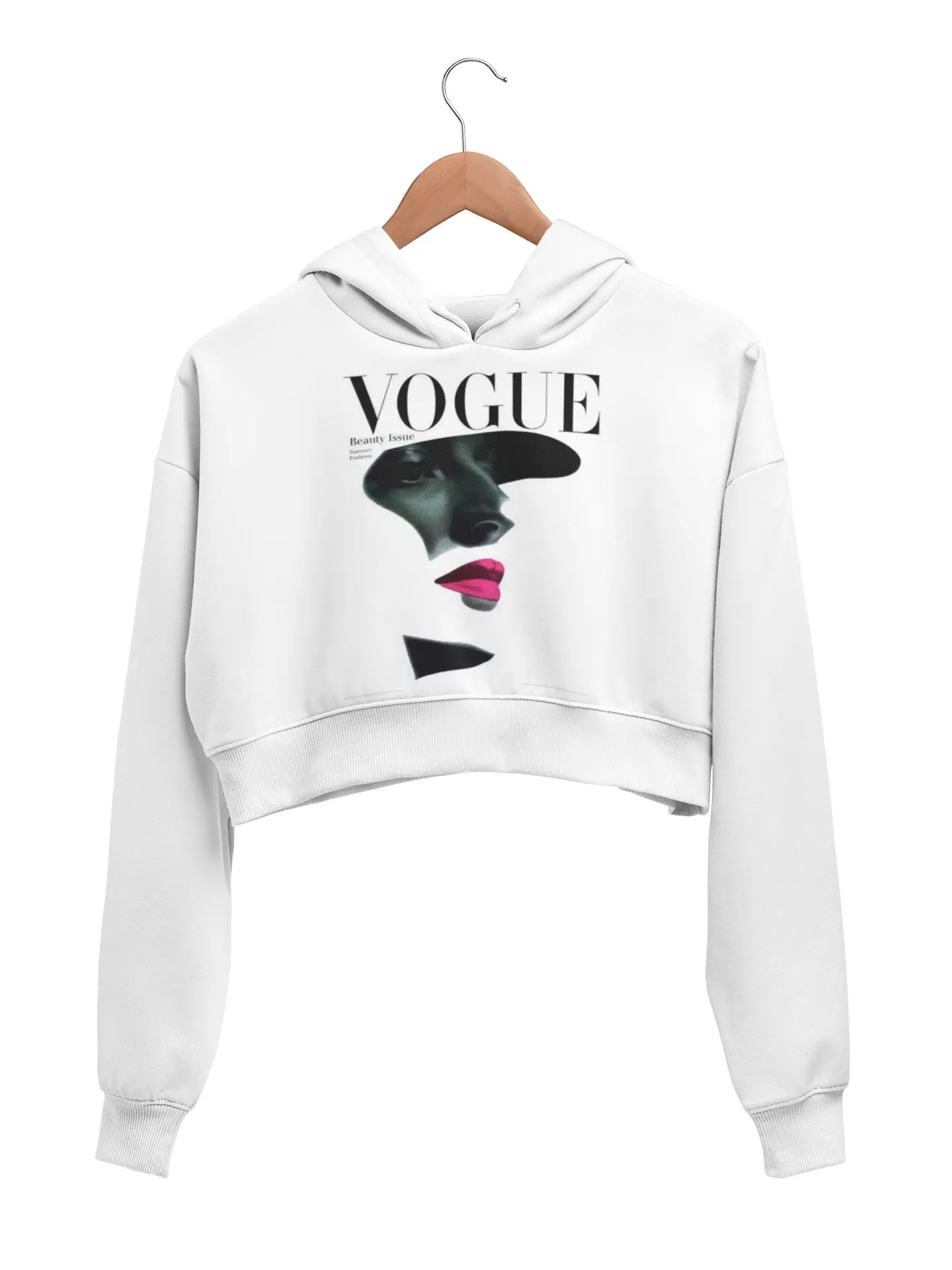 VOGUE Crop-Top Hoodie