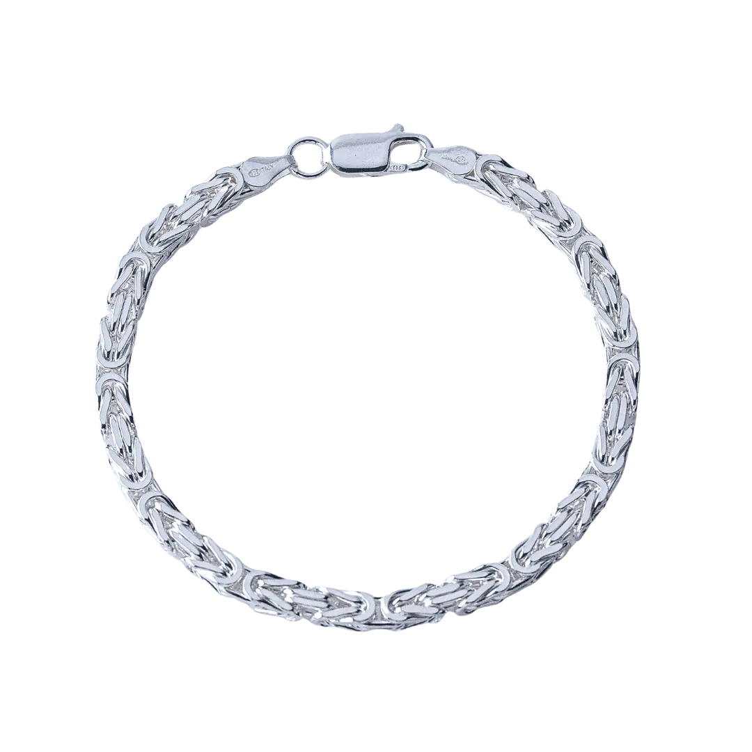 4MM Byzantine Bracelet 925 Sterling Silver
