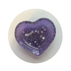 Lavender Flower Heart Trinket Tray