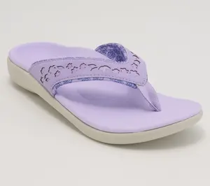 Revitalign Orthotic Floral Embossed Thong Sandals - Yumi Chantilly