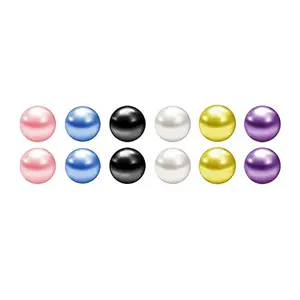 12-Piece Multi-Color Piercing Ball Set, Replacement Balls in Pink, Blue, Black, White, Gold & Purple, Universal Fit for Barbells, Rings & Horseshoe Piercings