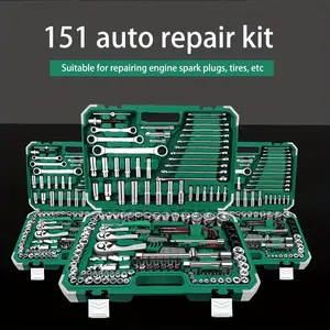 151-Piece Professional Auto Master Tool Set - Premium tool kit for car, bike and motorcycle repairs, including a ratchet wrench, assorted screwdriver set (no batteries required), high-quality torque wrench and multi-purpose screwdriver set. Auto tool set,