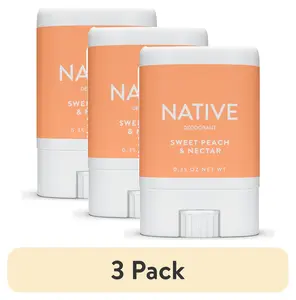 (3 Pack) Native Deodorant Sweet Peach & Nectar Mini Travel Size 0.35 Oz. Procter & Gamble
