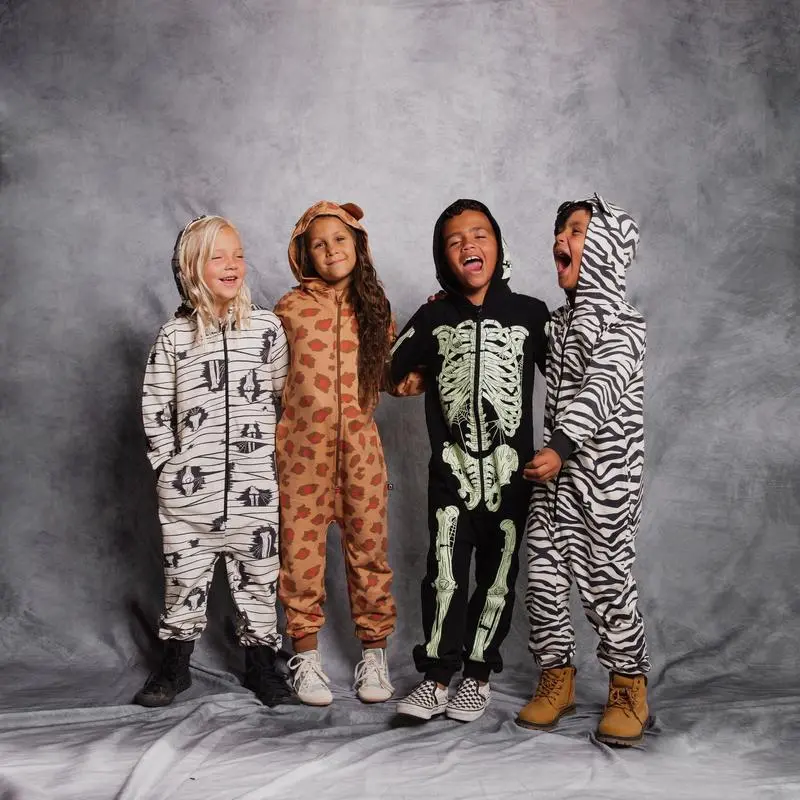 Kids Zip Jumpsuit -'Zebra' - Black & White - Costumes or Everyday Wear Kids Zip Jumpsuit -'Zebra' - Black & White - Costumes or Everyday Wear