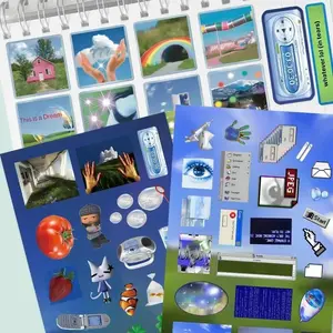 8/16sheets Y2K Stickers Gen Z Electronic Memories Style Retro Dreamcore Collages Journals Diary Scrapbook Stickers Diy Sticker Paper Crafting Kit