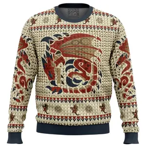 Rathalos Monster Hunter Ugly Christmas Sweater - All-over Print Knitted Sweater