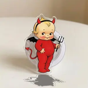 Devil Baby Angel Aesthetic Phone Grip Cute Cartoon Red Devil Pop Socket Grip Stand For iPhone Samsung Trendy Kawaii Phone Accessory Gift Idea