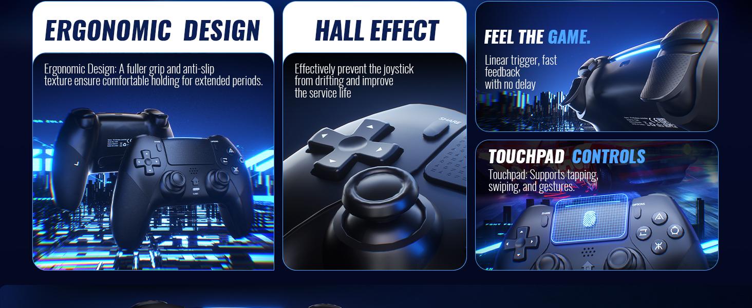 Wireless Anti-Stick Drift Controller for PS5/PC - Features , Turbo, 6-Axis Gyro, Dual Vibration, Macro Back Buttons, Touchpad, Bluetooth 5.0, 3.5mm Audio Jack & Built-in Microphone