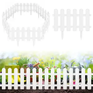 Garden Fence, Plastic Garden Fence with 10 Ground Plugs, Decorative Fence for Home Garden Yard, Garden Decoration Supplies