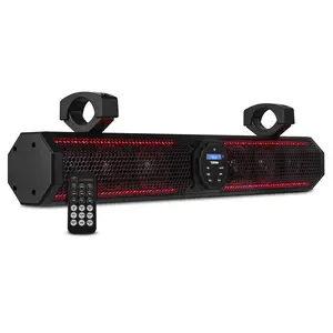 26" Marine Amplified Soundbar with Bluetooth USB & RGB Lighting 6 Speakers 600 Watts