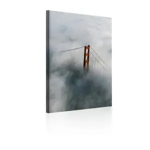The Golden Gate Bridge above the clouds, a modern abstract canvas painting, high-quality classic print poster. Suitable for decorating living rooms, dining rooms, bedrooms, bathrooms, and offices. Also makes a perfect holiday gift. Framed 30x40cm