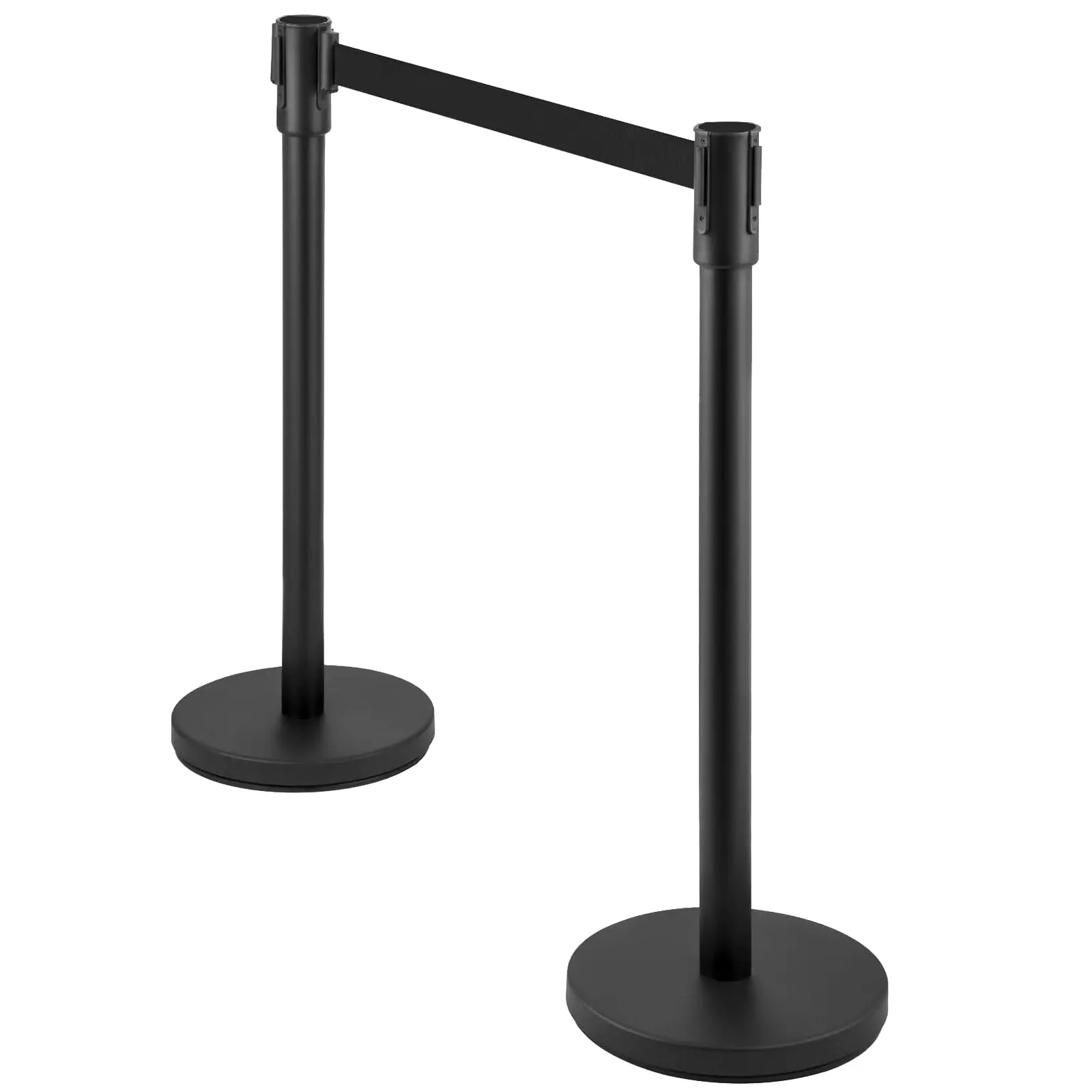 Black 36-Inch Crowd Control Stanchions, 6.5Ft Retractable Belts, Easy-Assembly Queue Barrier for Commercial Venues