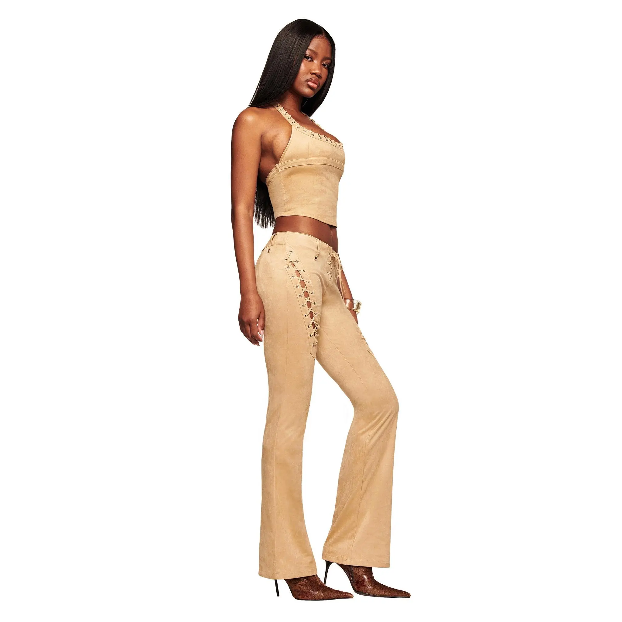 XENIA SUEDE PANT - TAN - TikTok Shop