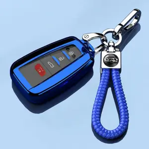 for Toyota Key Fob Cover with Keychain,Special Soft TPU Key Case Protector Compatible with 2020-2022 Highlander Corolla Prius,2018-2024 RAV4 Camry Avalon C-HR GT86-Red