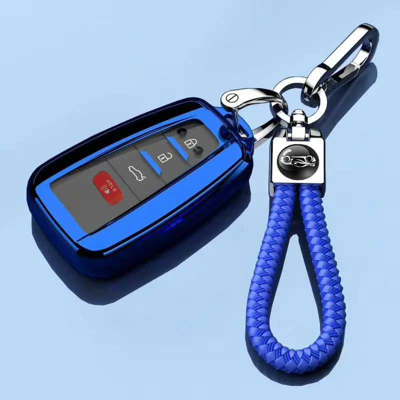 for Toyota Key Fob Cover with Keychain,Special Soft TPU Key Case Protector Compatible with 2020-2022 Highlander Corolla Prius,2018-2024 RAV4 Camry Avalon C-HR GT86-Red