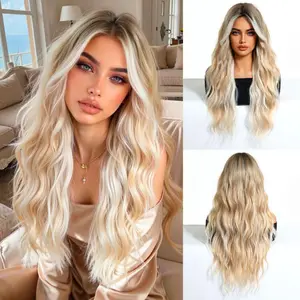 2026 Hot Selling 26 Inch Wavy Clip-In Synthetic Hairpiece with Bangs for Thinning Hair, Natural Volume, Your Daily Confidence Boost, Full Lace Rose Net, Natural Smooth Fit
