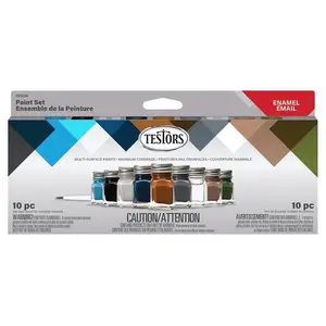 Testors  0.25 oz Military Solvent-Based Paint Set for Exterior & Interior, Assorted Color - Pack of 6
