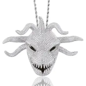 UCCIYO Iced Monster Pendant 【#CMP0593】Lab-Created Moissanite Pendant Copper Moissanite Pendant  for Women Men Hip Hop Jewelry Gift