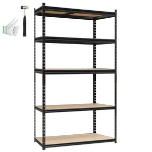 Garvee Heavy Duty Garage Shelving Units,5-Tier Adjustable Storage Shelves,36 * 18 * 72in,Loads 2000 LBSS,Adjustable Garage Storage Shelving, Metal Storage Utility Rack Shelf Unit