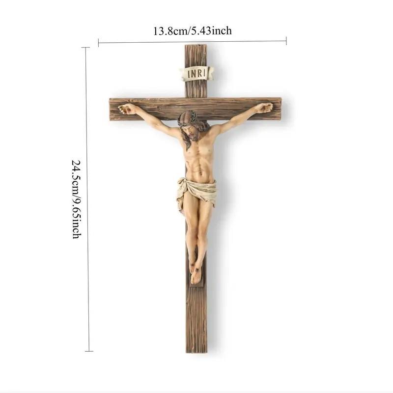 Inspiring Jesus Christ Home Decor, Stylish Religious Decor, Catholic Cross Wall Art, 9.65 Inch High Religious Gift, Renaissance Handmade Sculpture