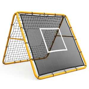 Dual Sided Sports Rebounder Net, Adjustable Angle Multi-Sport Pitch Back Trainer, Durable Bounce Back Training Gear for Soccer, Baseball and Softball, Quick Assembly Practice Equipment for Backyard Training