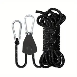 Outdoor camping tent rope pulley adjustment buckle, adjustable drawstring clip for outdoor equipment, suitable for fixing tents and festival decorations, easy to install, Hook Carabiner