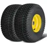 【toolupgrade】VEVOR 2-Pack 15x6-6 Inches Rubber Tubeless Lawn Mower Tire Assembly with Rim, 3" Offset Hub, 3/4-Inch Bushing, 16 Additional Fittings, High Load Cap., Diameter-Specific for Riding Mowers & Lawn Tractors