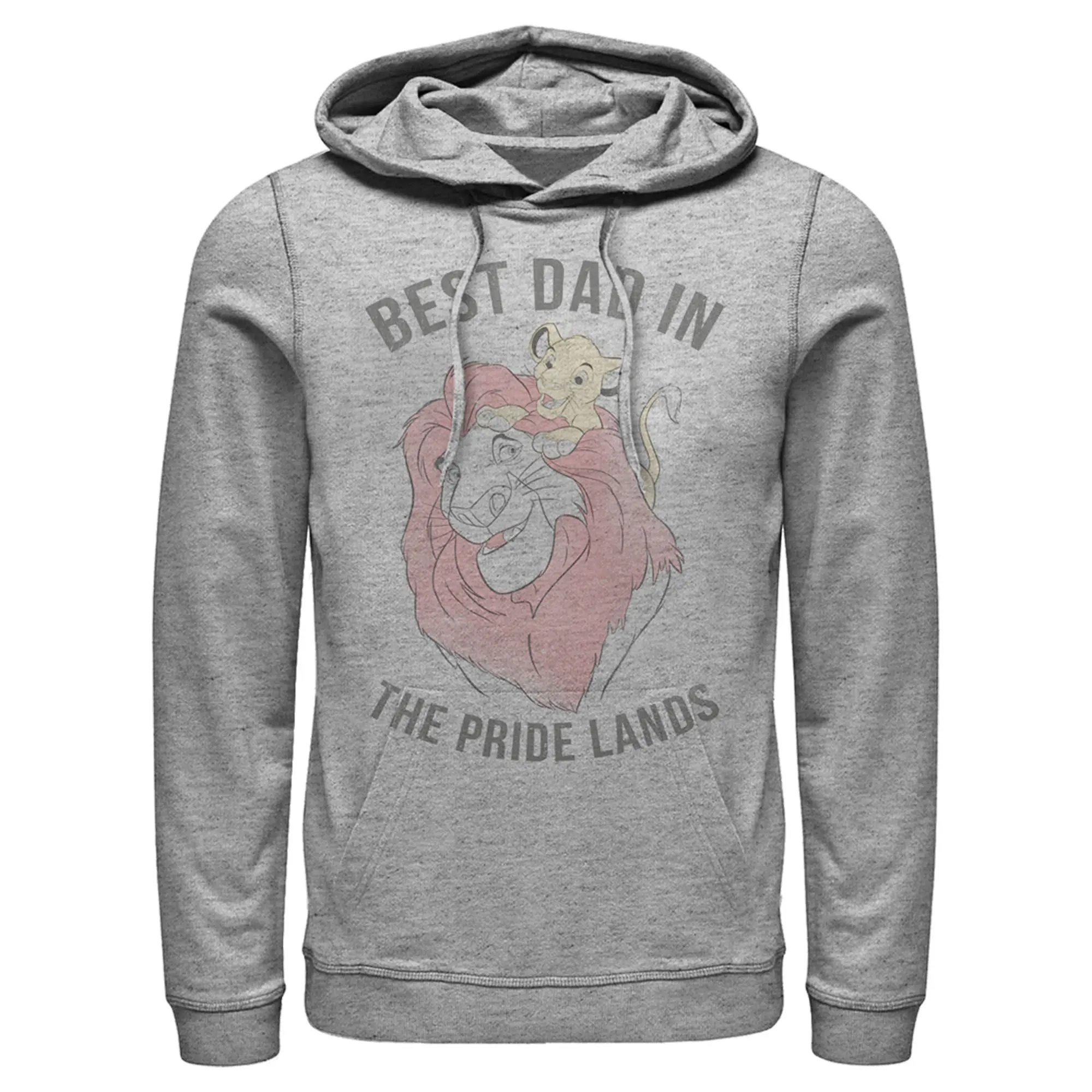Men's The Lion King Simba and Mufasa Best Dad in the Pride Lands Pull Over Hoodie