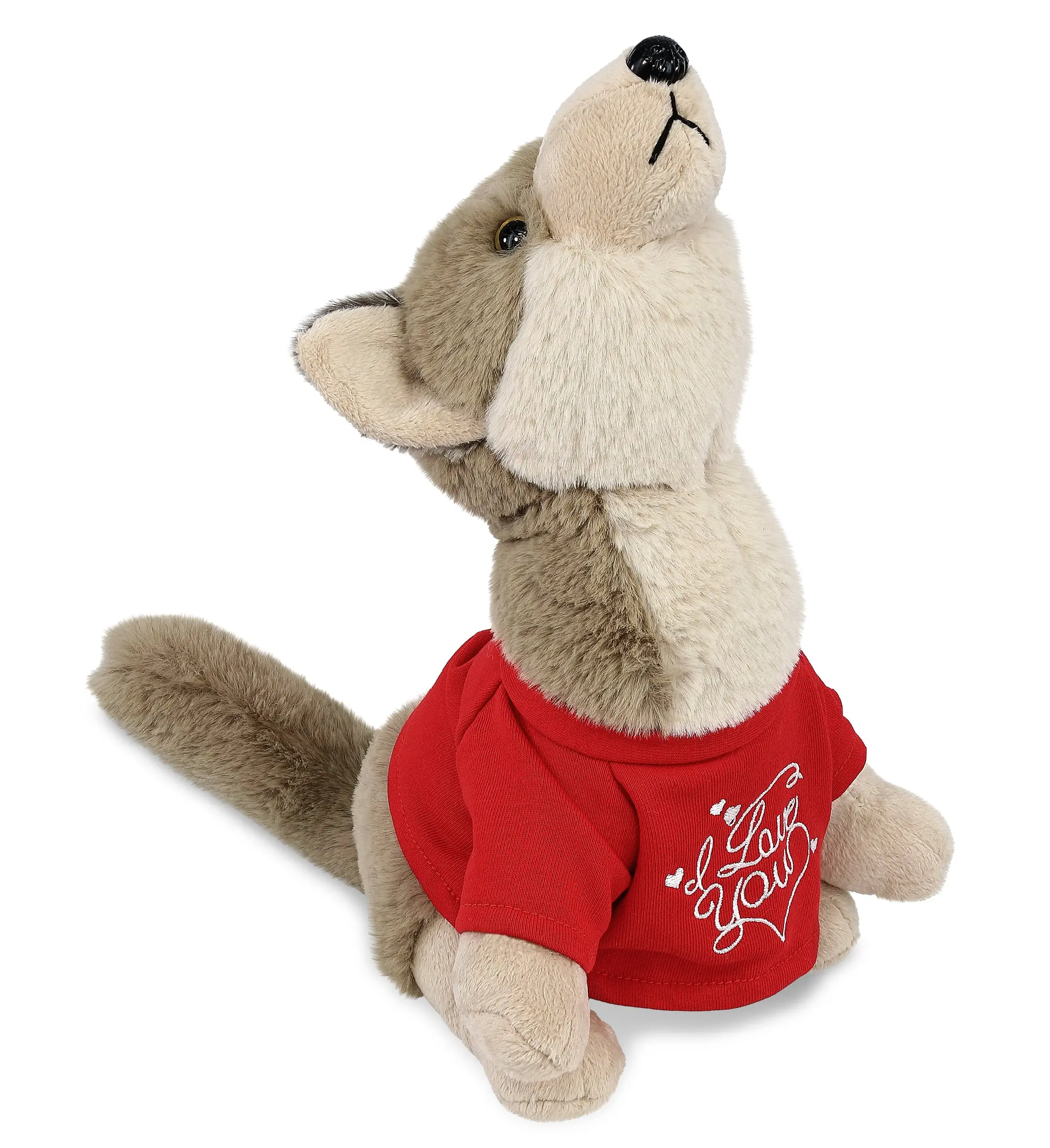 PLUSH I LOVE YOU RED SHIRT- SUPER-SOFT PLUSH - HOWLING WOLF 10.5"