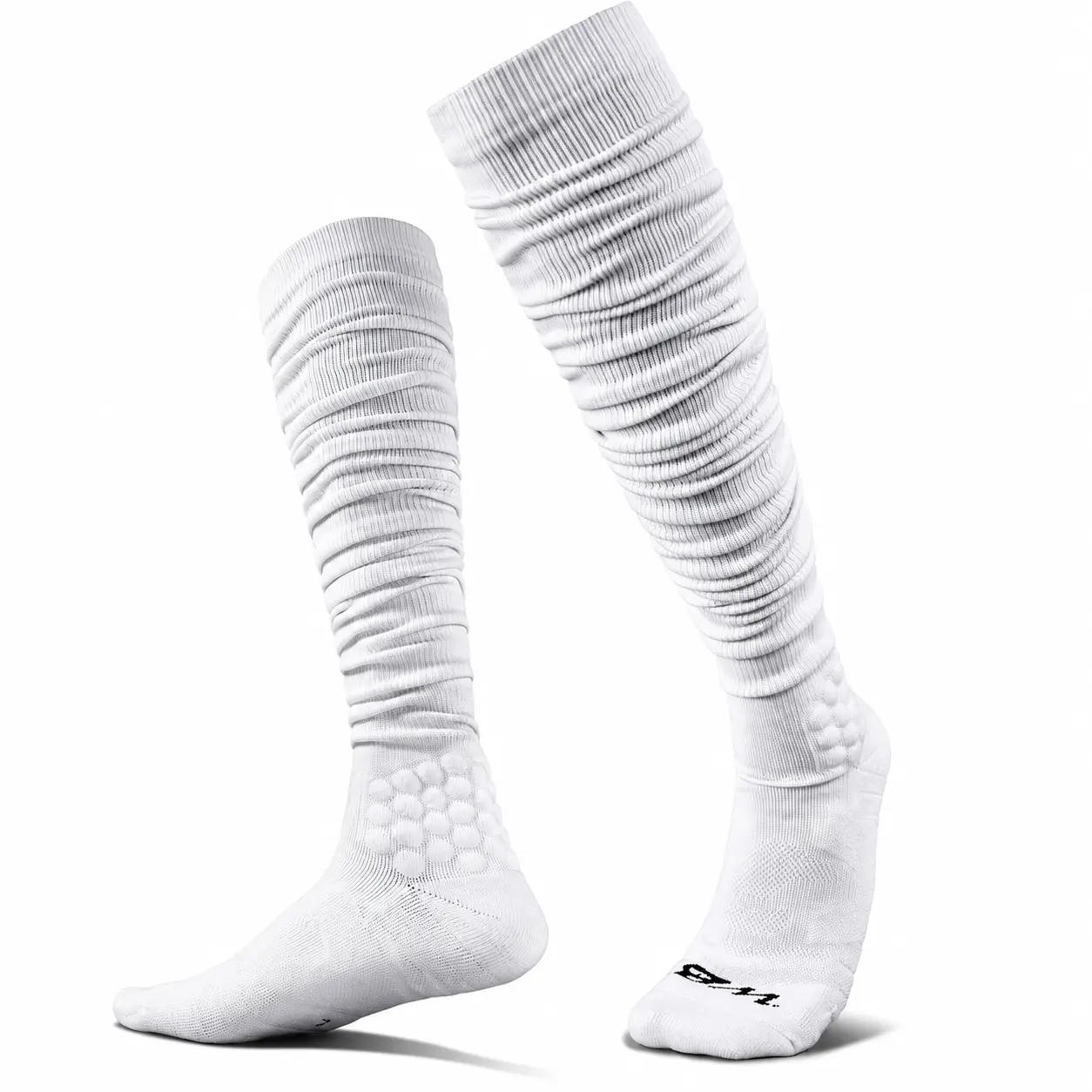 We Ball Sports Extra Long Padded Ribbed Scrunch Socks, Ideal for Football Training & Athletic Activities